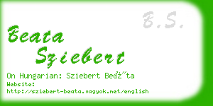 beata sziebert business card